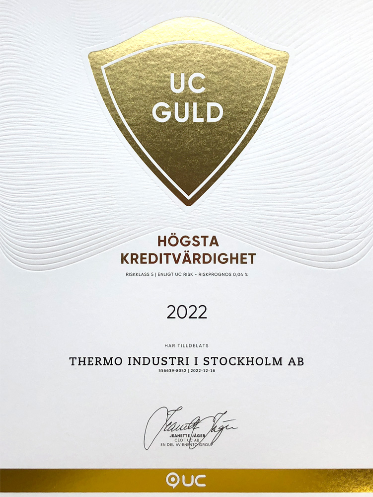Сертификат Thermo Industri